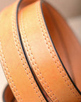 HILASON Western Genuine Leather Belt Mens Classic Tan with Silver Buckle