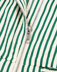 Stripe V-Neck Zip Front Midi Dress