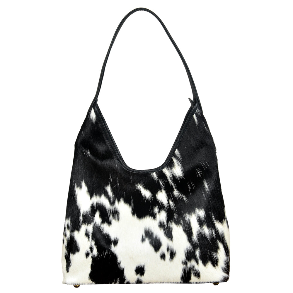 American Darling Black &amp; White Genuine Cowhide Hobo Shoulder Bag