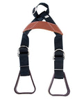 Hilason Saddle Buddy Kids Stirrup  Adjustable Black Nylon with Genuine Cow Leather Child Safety Saddle Trainer for Western Riding