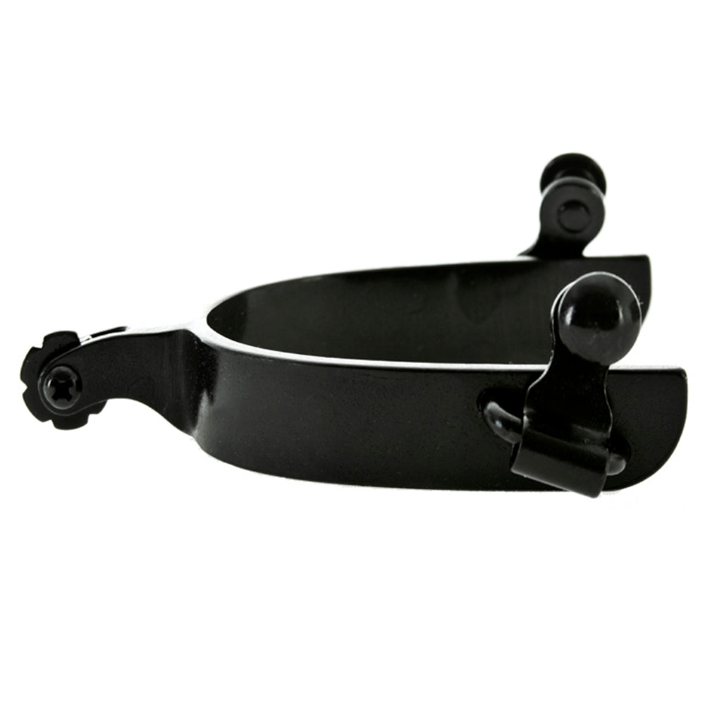 HILASON Western Rosebud Spur Black Satin Finish 3/4" Band 1" Shank