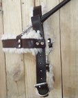 HILASON Guide Dog Harness Brown Padded Genuine Leather with Training Handle