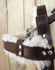 HILASON Guide Dog Harness Brown Padded Genuine Leather with Training Handle