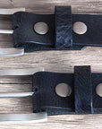 Black Western Genuine Leather Belt With Silver Buckle