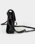 Laurel Rodeo Hand-Tooled Genuine Leather Crossbody Shoulder Bag Black | Houston Livestock Show and Rodeo