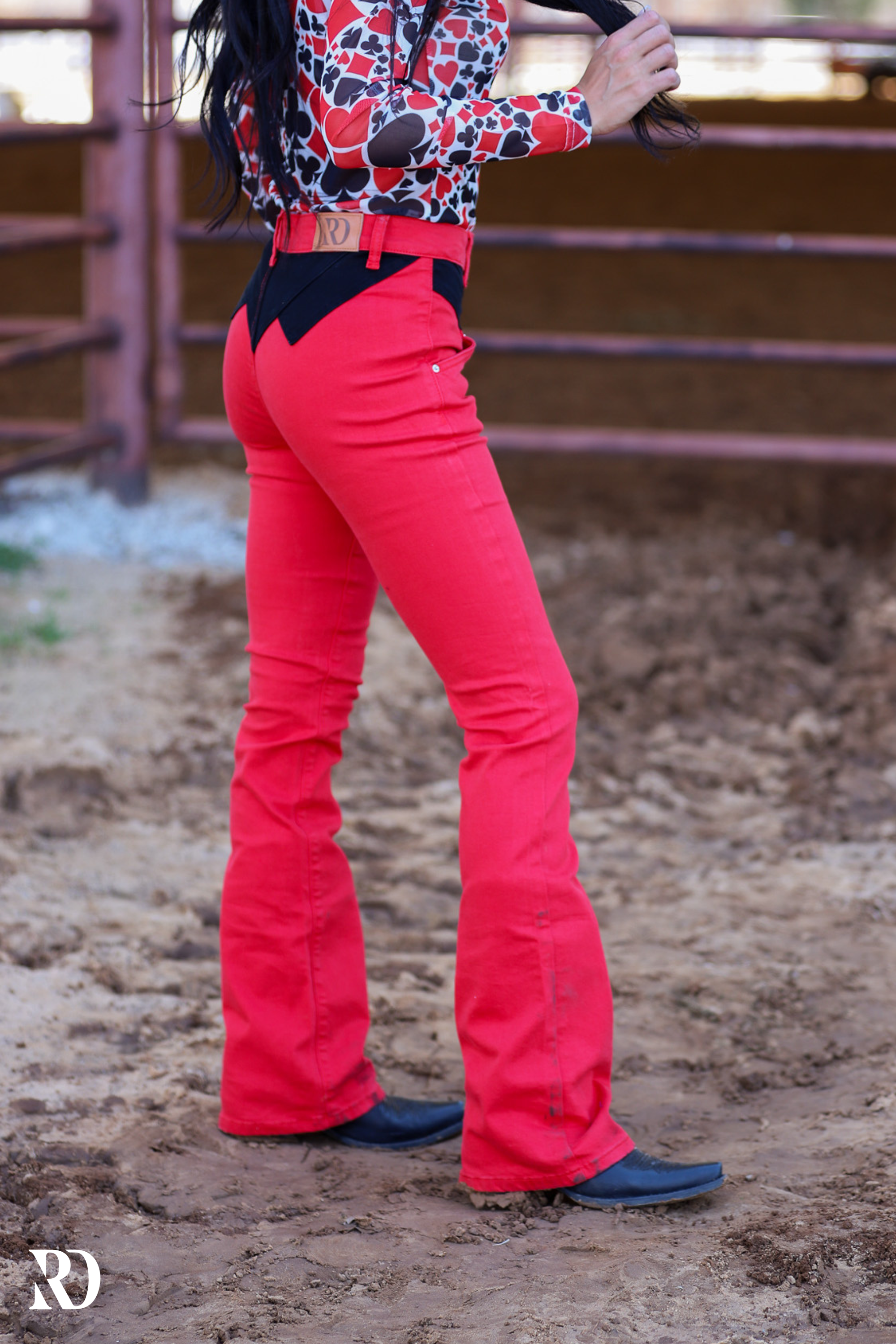 JOLENE BOOTCUT - RODEO RED WITH BLACK YOKE