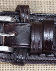Hilason 46" Right Hand Tooled Leather Western Cowboy Gun Rig Holster Belt for .44 / .45 Caliber Revolver – Brown