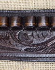 Hilason 46" Right Hand Tooled Leather Western Cowboy Gun Rig Holster Belt for .44 / .45 Caliber Revolver – Brown