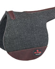Hilason Horse Felt Saddle Pad with Leather Wear Guards – Western Contoured Back Pad Grey