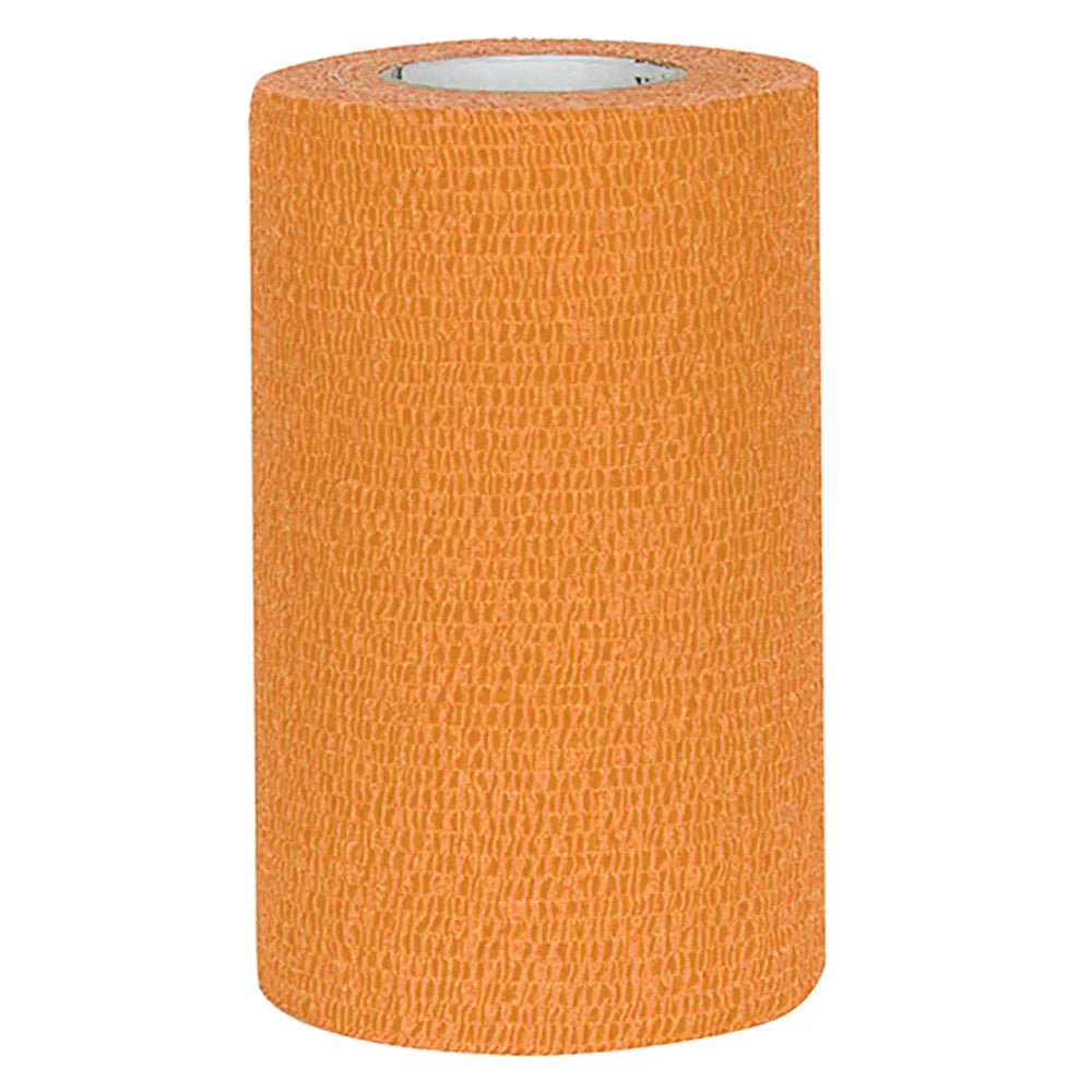 Cohesive Self-Adhering Veterinary Wrap Bandage For Durable 4-Inch By 15-Foot Support Orange