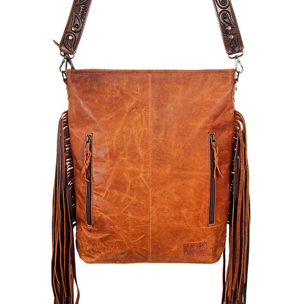 American Darling Large Crossbody Hand Tooled Hair On Genuine Leather Women Bag Western Handbag Purse
