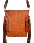 American Darling Large Crossbody Hand Tooled Hair On Genuine Leather Women Bag Western Handbag Purse
