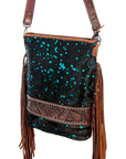 American Darling Large Crossbody Hand Tooled Hair On Genuine Leather Women Bag Western Handbag Purse