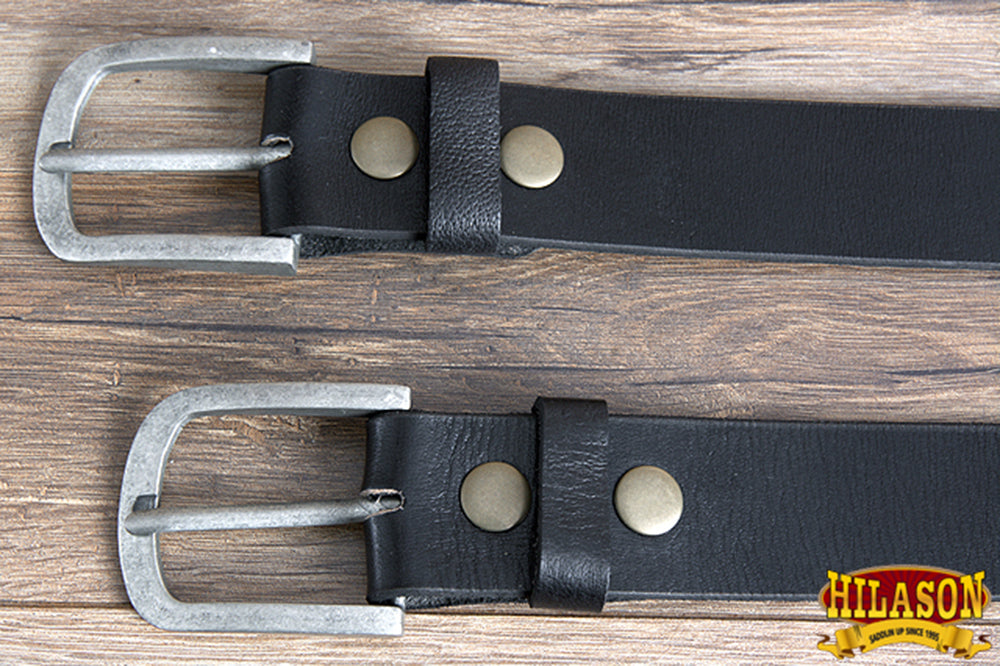 HILASON Western Genuine Leather Belt for Handmade Unisex Full Grain Heavy Duty Belt Black