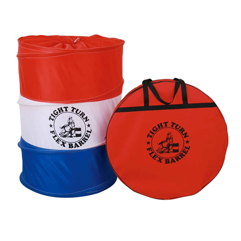 HILASON Tight Turn Flex Barrel Racing Set Flexible Barrels 3 Piece Portable Nylon Training Barrels with Carry Case