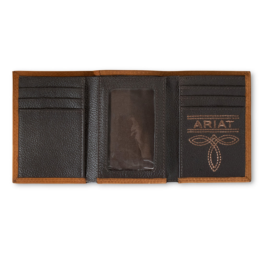Ariat Men's Trifold Wallet with Embossed Shield Logo
