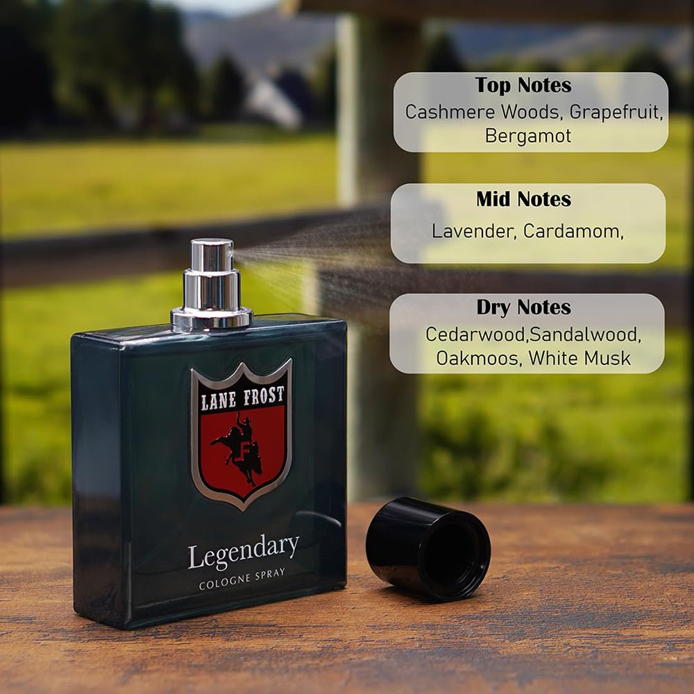Lane Frost Legendary Cologne for Men – Original Western Woodsy Masculine Fragrance with Cedarwood &amp; Musk