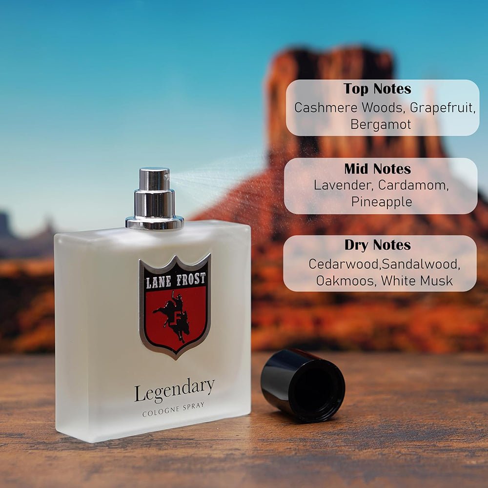Lane Frost Legendary Frosted Cologne for Men Fresh Western Fragrance with Citrus &amp; Woodsy Notes, Long-Lasting Masculine Scent
