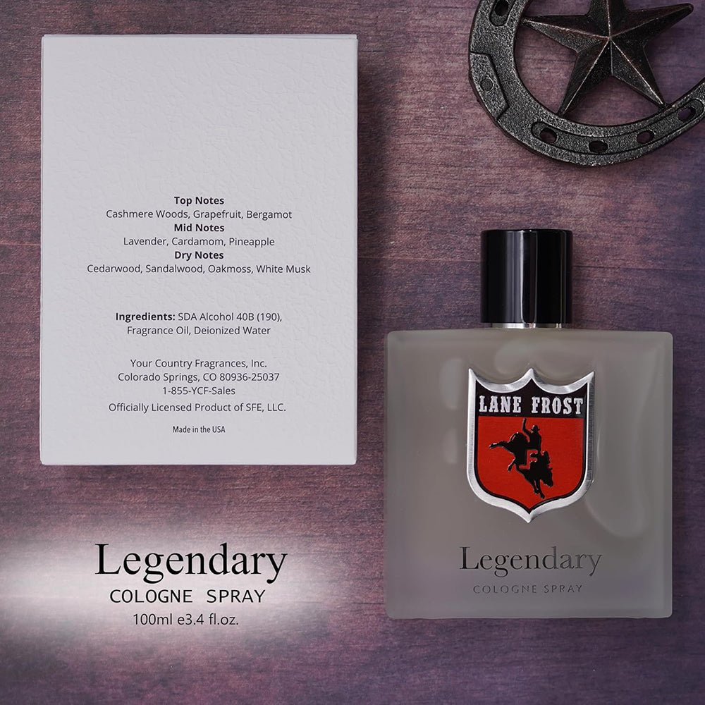 Lane Frost Legendary Frosted Cologne for Men Fresh Western Fragrance with Citrus &amp; Woodsy Notes, Long-Lasting Masculine Scent