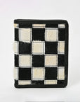 American Darling Genuine Cowhide Leather Wallet for Men – Black & White Patchwork Hair-On Bifold Wallet