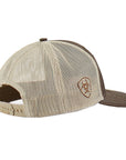 ARIAT Men’s R112 Snapback Cap – USA Flag Bull Embroidered Patch, Brown Front with Khaki Mesh Back, 100% Polyester