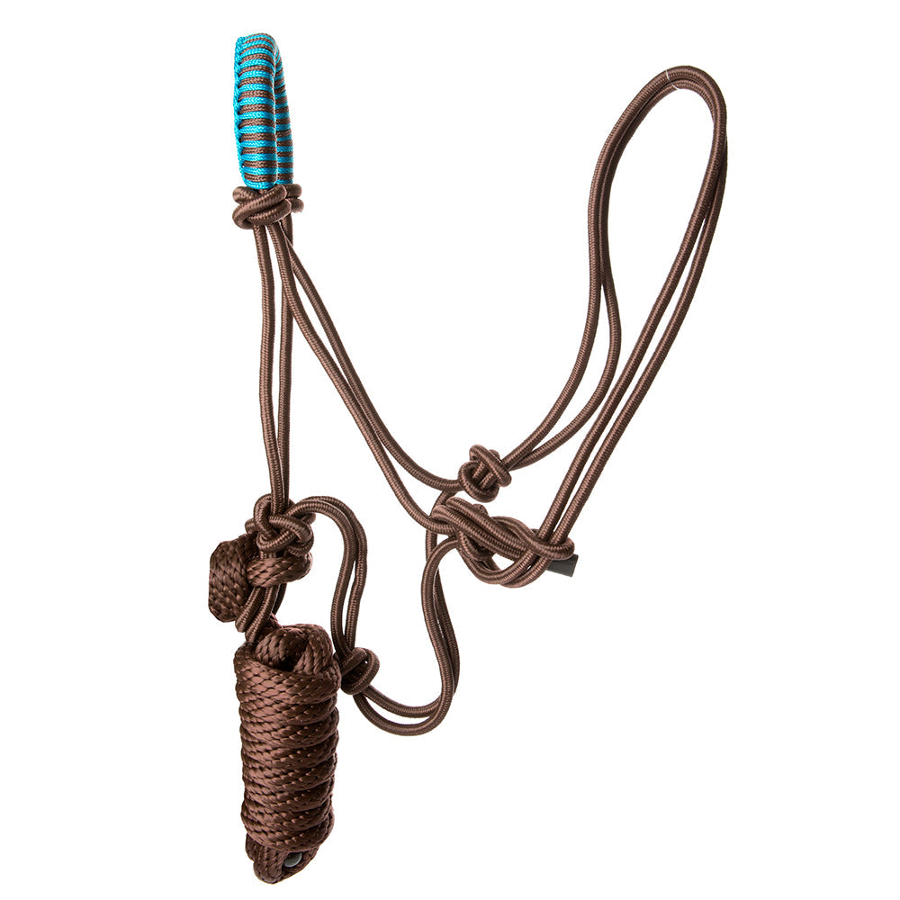 HILASON Pony Rope Halter with Braided Noseband &amp; 7ft Lead Rope Heavy-Duty Poly Training Halter for Ponies and Small Breeds