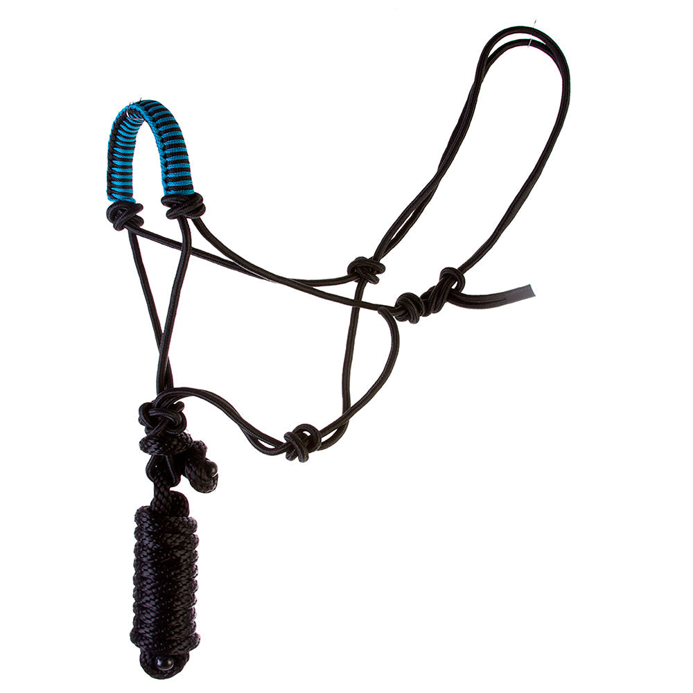HILASON Pony Rope Halter with Braided Noseband &amp; 7ft Lead Rope Heavy-Duty Poly Training Halter for Ponies and Small Breeds