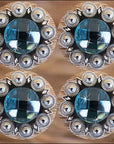 Western Screw Back Concho Turquoise Berry Bling Headstall Tack Cowgirl