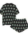 Baha Ranch Turquoise Naja Black Western Satin Pajama set