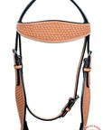 HILASON Western Horse Headstall Breast Collar Set Tack Genuine American Leather Basket Weave Tan