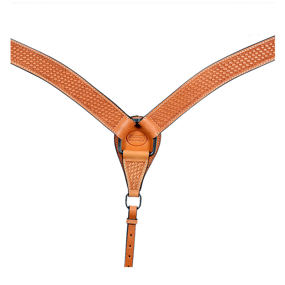 HILASON Western Horse Headstall Breast Collar Set Tack Genuine American Leather Basket Weave Tan