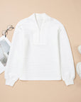 Nyomi Color Textured Zip Pullover