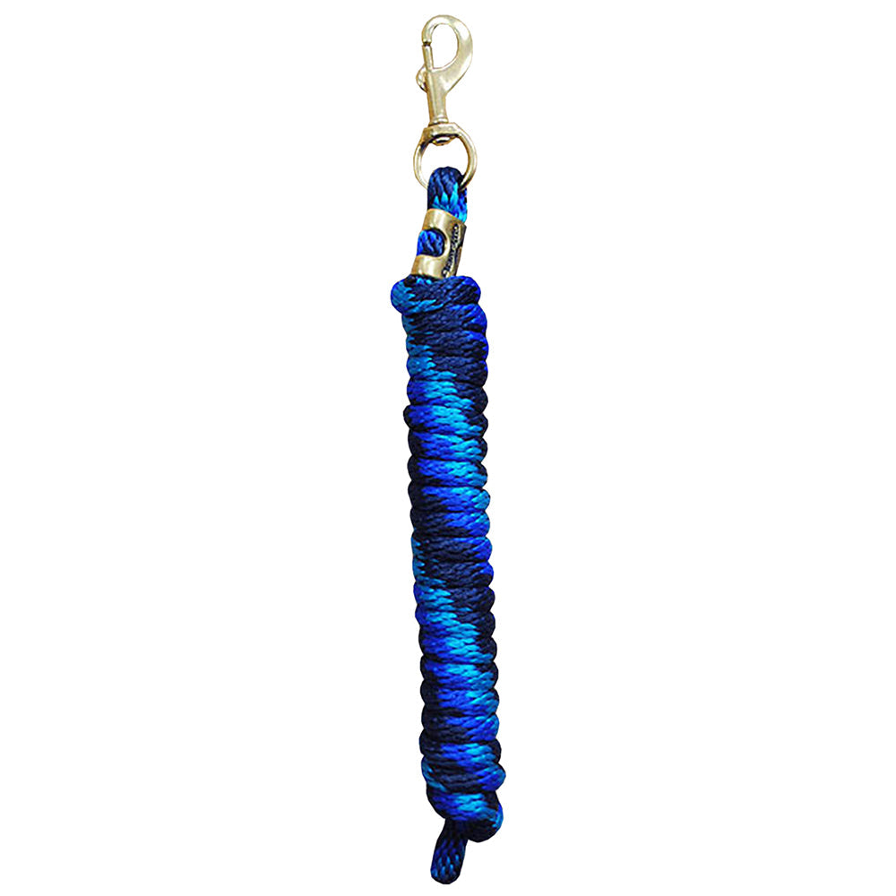Navy-Blue-Turquoise Weaver Tack Horse Poly Lead Rope W/ Solid Brass 225 Snap