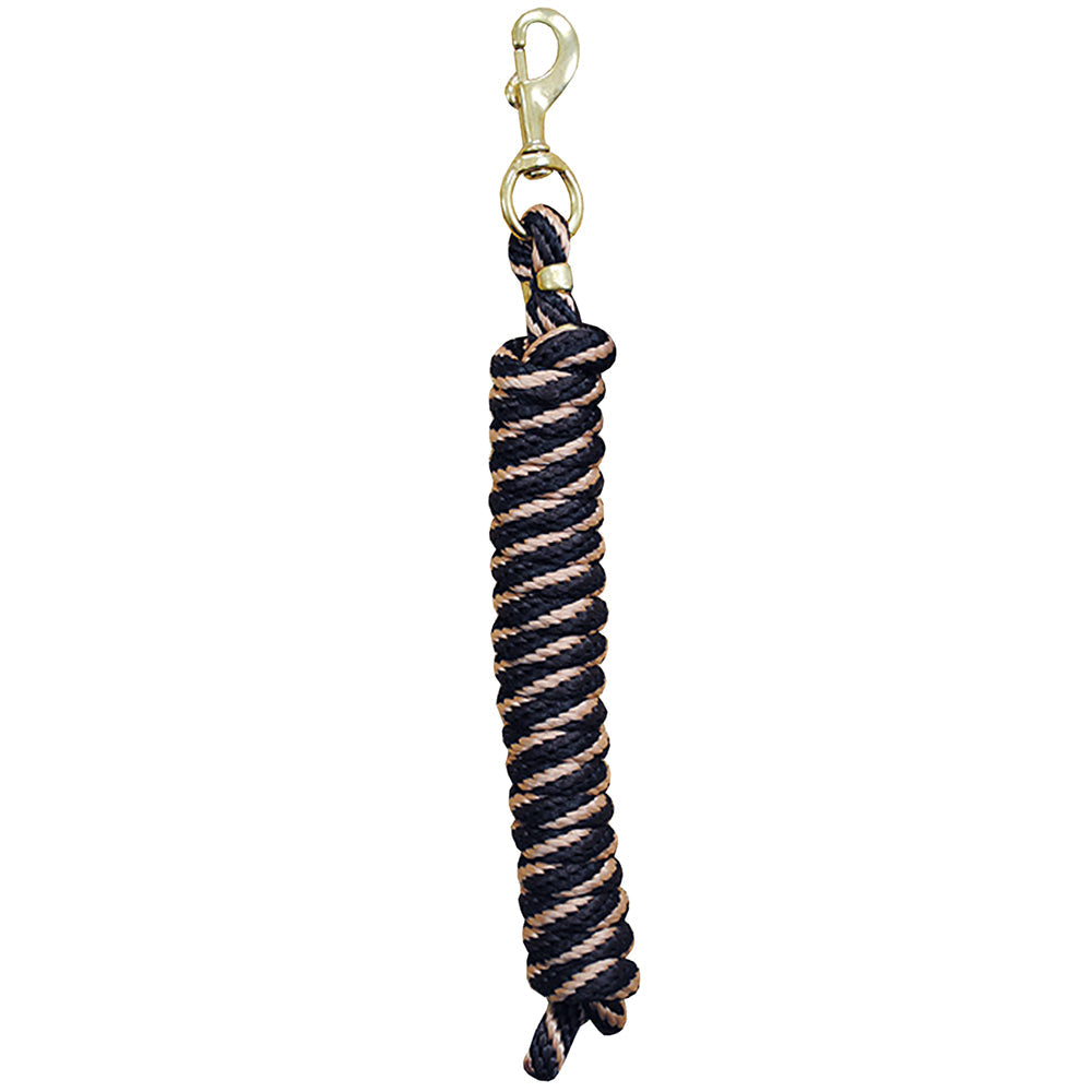 Black Brown Tan Weaver Tack Horse Poly Lead Rope W/ Solid Brass 225 Snap