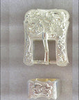 HILASON Western Screw Back Concho Buckle Horse Saddle Bridle Silver Floral 3/4 In | Belt Slotted Conchos
