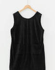 Plus Size Solid Corduroy Sleeveless Mini Dress