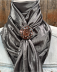 35X35" Solid Silver / Grey Wild Rag / Scarf WRS15 - Western Concho Wild Rag Slides - Assorted
