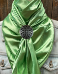 35X35" Solid Lime Wild Rag / Scarf WRS26 - Western Concho Wild Rag Slides - Assorted