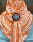 35X35" Solid Peach Wild Rag / Scarf WRS24 - Western Concho Wild Rag Slides - Assorted