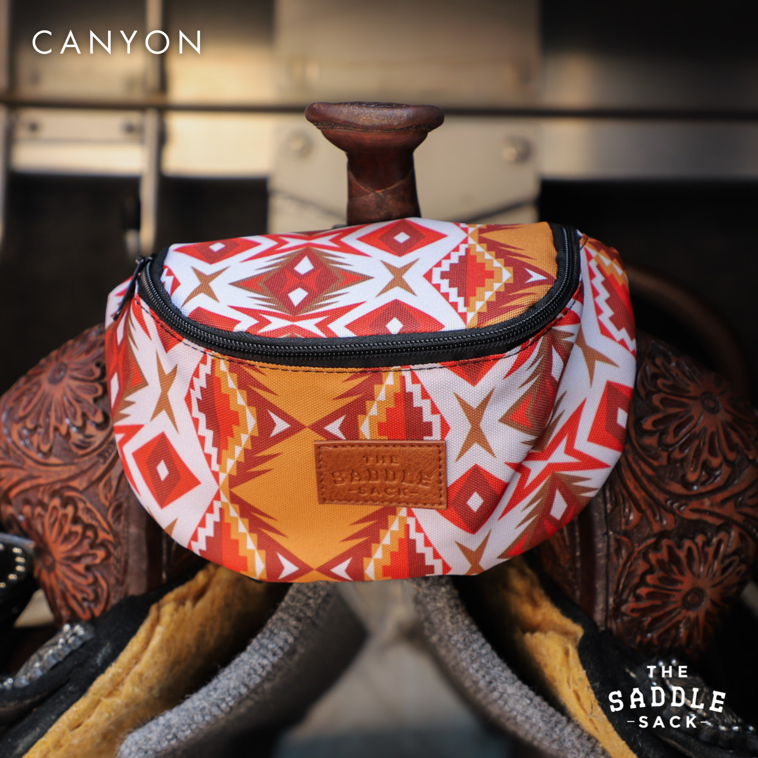 Compact Clip On Saddle Bag With Zipper Closure