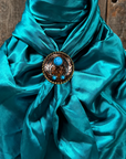 35X35" Solid Teal Wild Rag / Scarf WRS5 - Western Concho Wild Rag Slides - Assorted