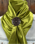 35X35" Solid Light Green Wild Rag / Scarf WRS22 - Western Concho Wild Rag Slides - Assorted