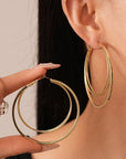 Marigold Plated Double Hoop Earrings