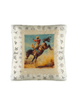 Baha Ranch Vintage Rodeo Stamp Throw Pillow Made in America