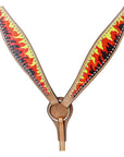 HILASON Western Horse Leather Headstall and Breast Collar Tack Set Flame | Headstall Bridle for Horses Western | Horse Headstall Bridle | Western Headstalls Bridle for Horses