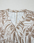Floral V-Neck Short Sleeve Loose Fit Blouse