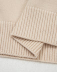 Western Corded Horseshoe Mock Neck Short Sleeve Sweater