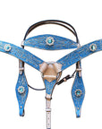 Hilason American Leather Hand Painted Horse Headstall Breast Collar