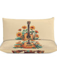 Boho Dolly Guitar Design 3-Piece Bedding Set (1 Duvet Cover + 2 Pillow Shams) – 102"×90"