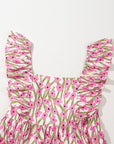 Plus Size Floral Square Neck Ruffle Strap Maxi Dress